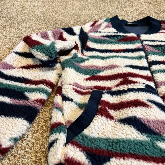 Prana || Polar Escape Reversible Hi Pile Fleece Bomber Jacket Size L - Picture 3 of 10